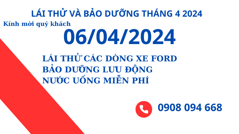 Ford Long An tổ chức Lái thử và Bảo Dưỡng 